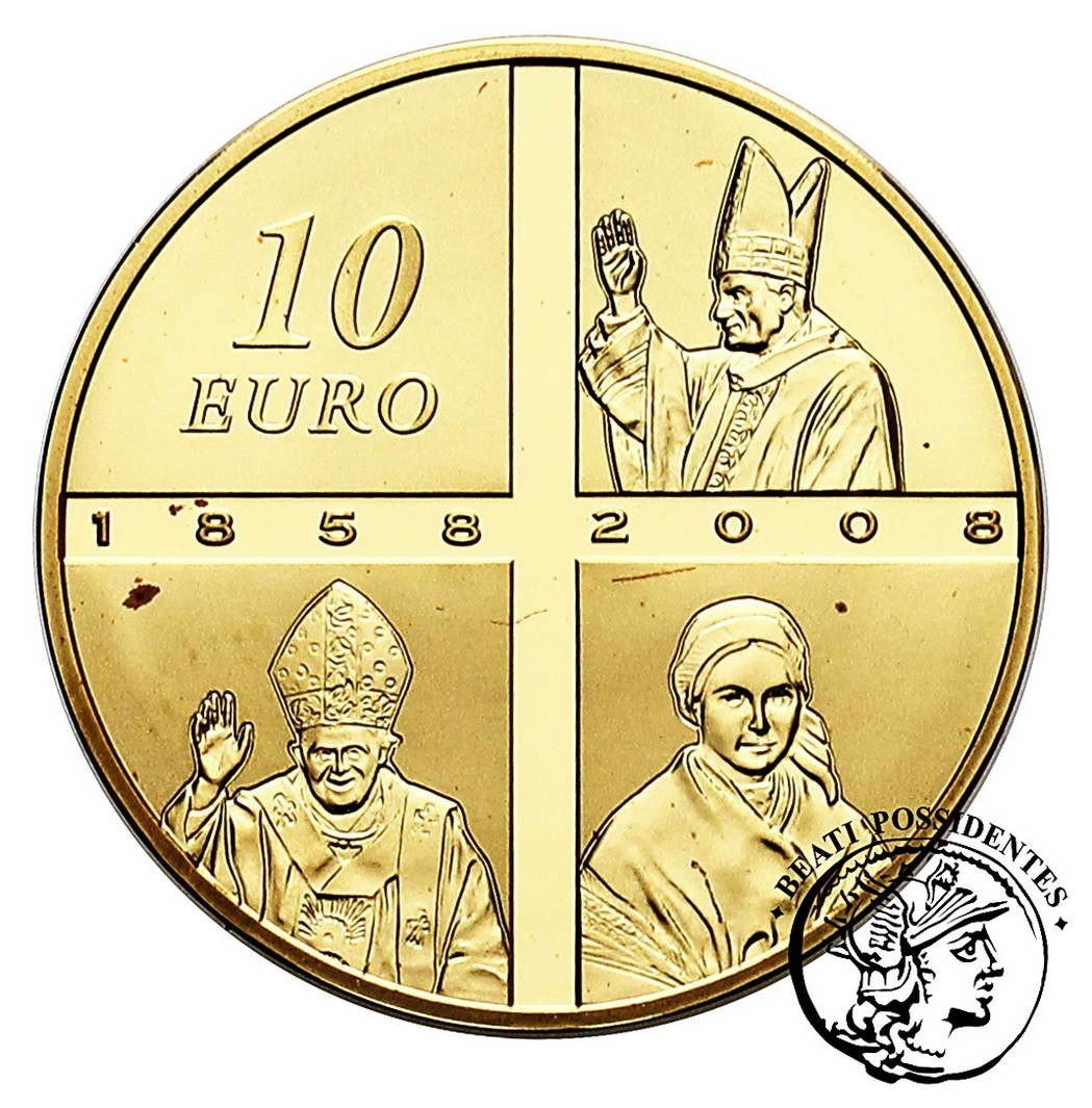 Francja 10 euro 2008 Lourdes st. 1