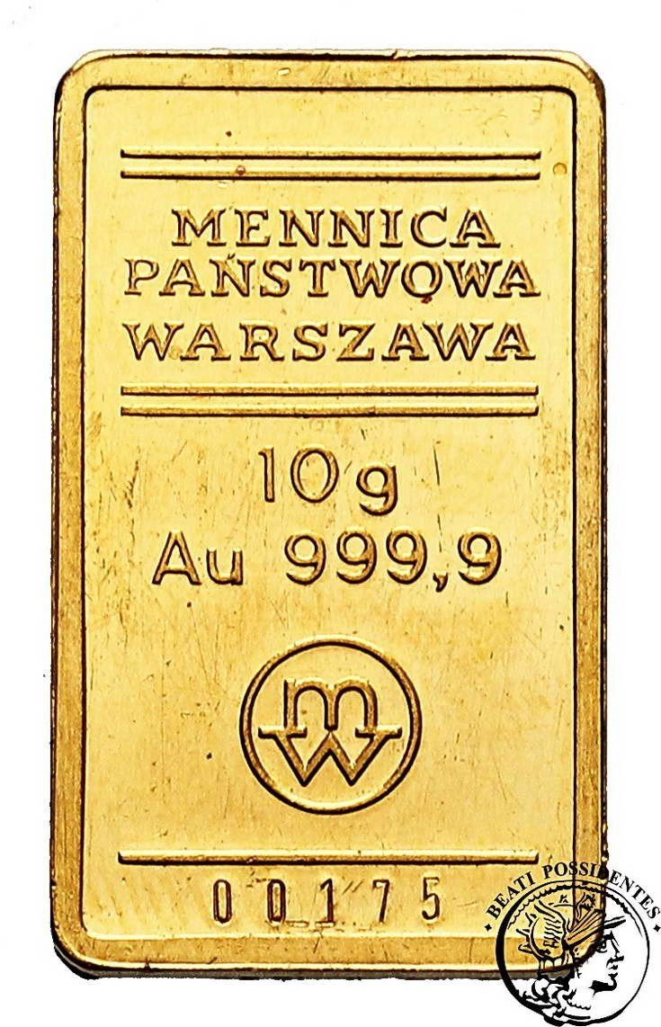 Sztabka Mennica Warszawska 10 g st. 1-