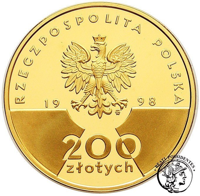 Polska III RP 200 zł 20-lecie Pontyfiaktu Jan Paweł II 1998 st. L/L-