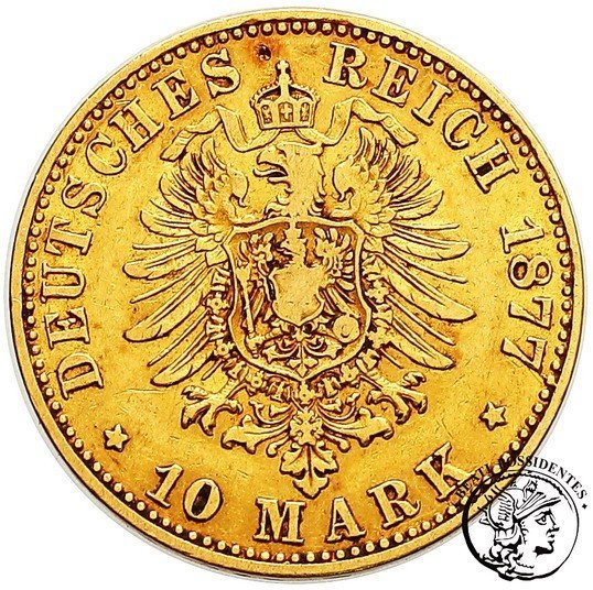 Niemcy Prusy Wilhelm I 10 Marek 1877 Berlin st. 3