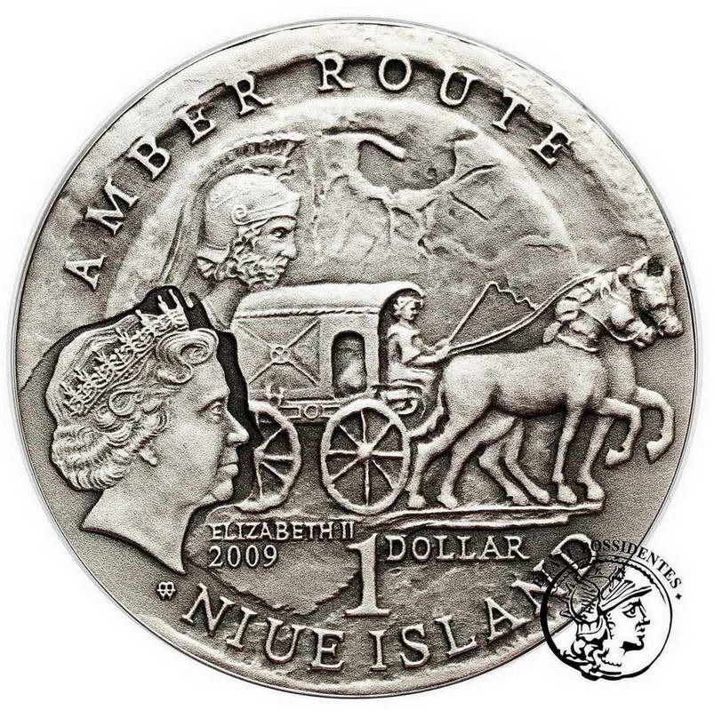 Polska / Niue 1 Dolar 2009 bursztynowy szlak Elbląg st.1