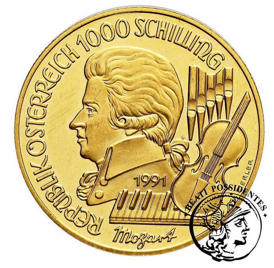 Austria 1000 Szylingów 1991 Mozart st.L-