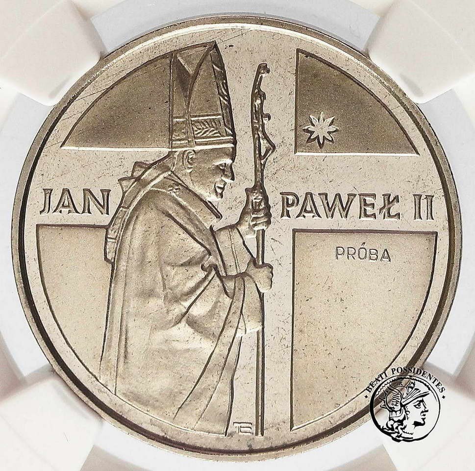 Polska PRÓBA 10 000 złotych 1989 Jan Paweł II pastorał NGC PF67 ULTRA CAMEO