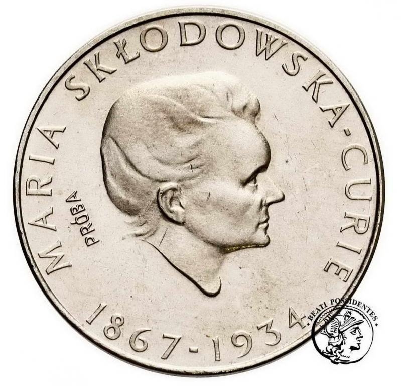 Polska PRL PRÓBA Nikiel 100 złotych 1974 Skłodowska Curie st. L/L-