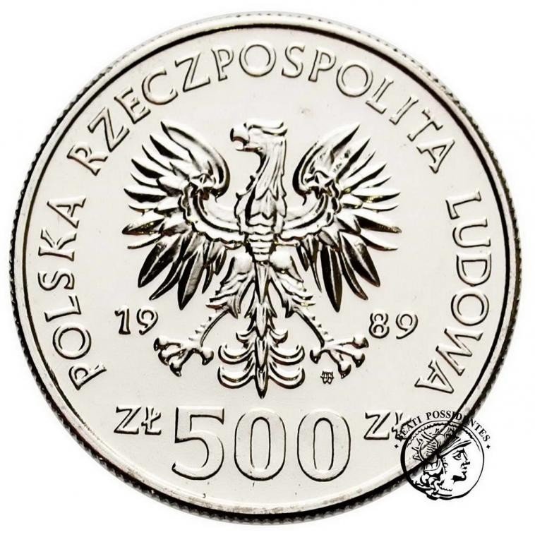 Polska PRL PRÓBA Nikiel 500 złotych 1989 Wojna Obronna st. 1