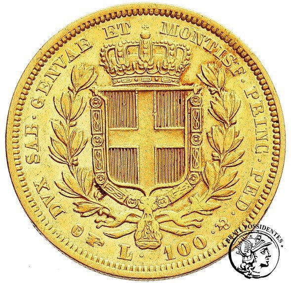 Włochy Sardynia 100 Lirów 1834 (orzeł)