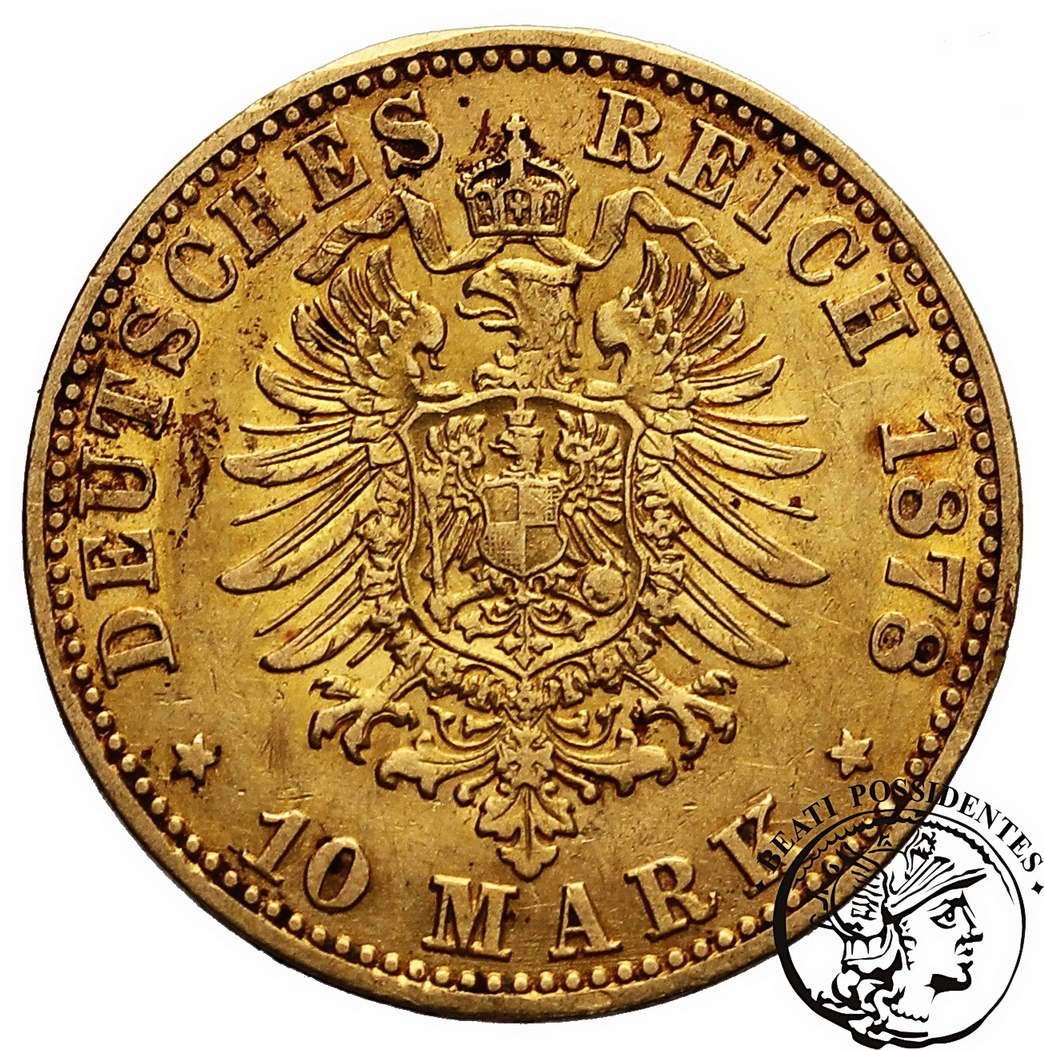 Niemcy Prusy Wilhelm 10 marek 1878 A