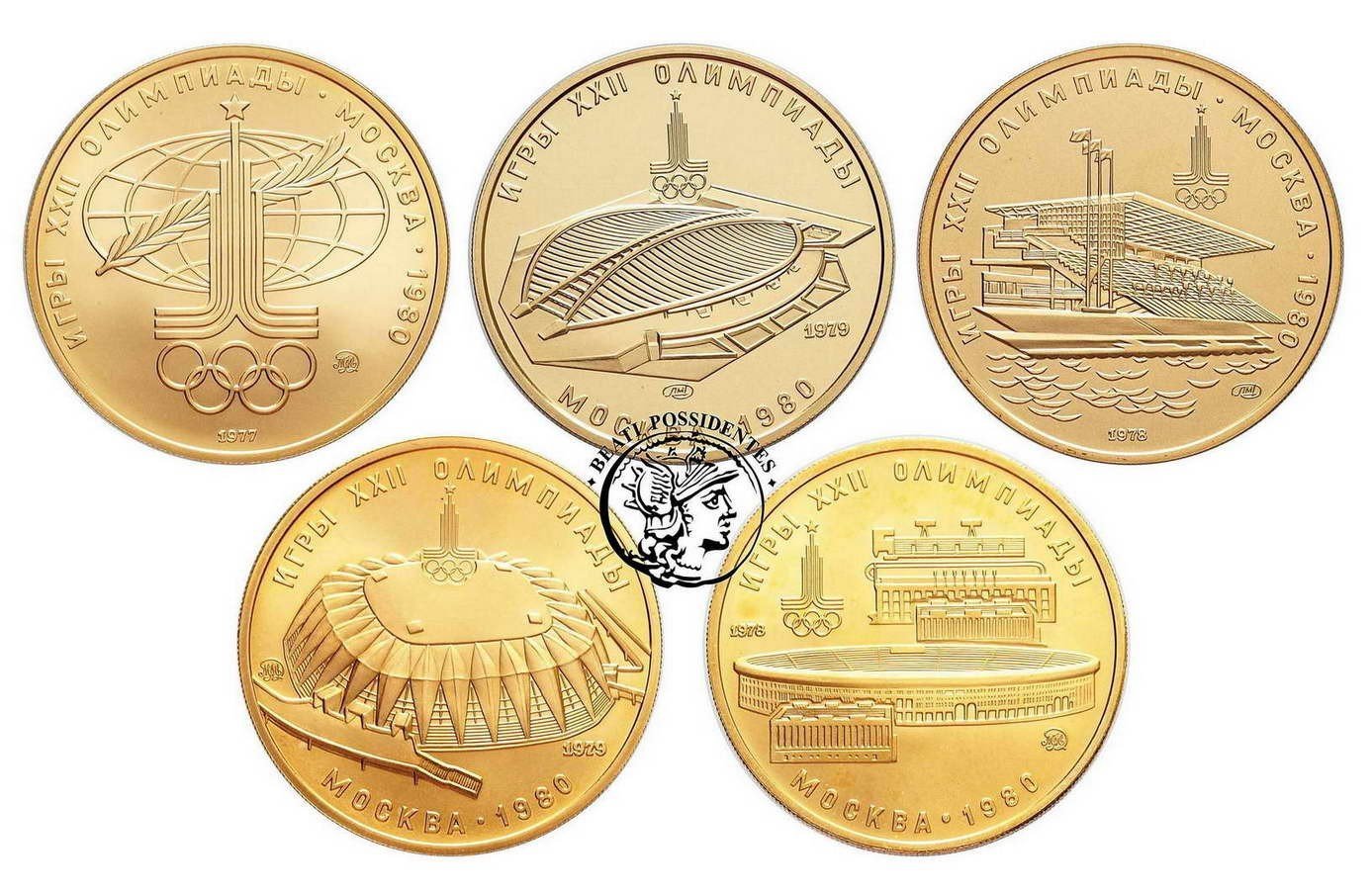 Rosja 100 Rubli Olimpiada Moskwa różne roczniki 1/2 Uncji złota st. 1/1-
